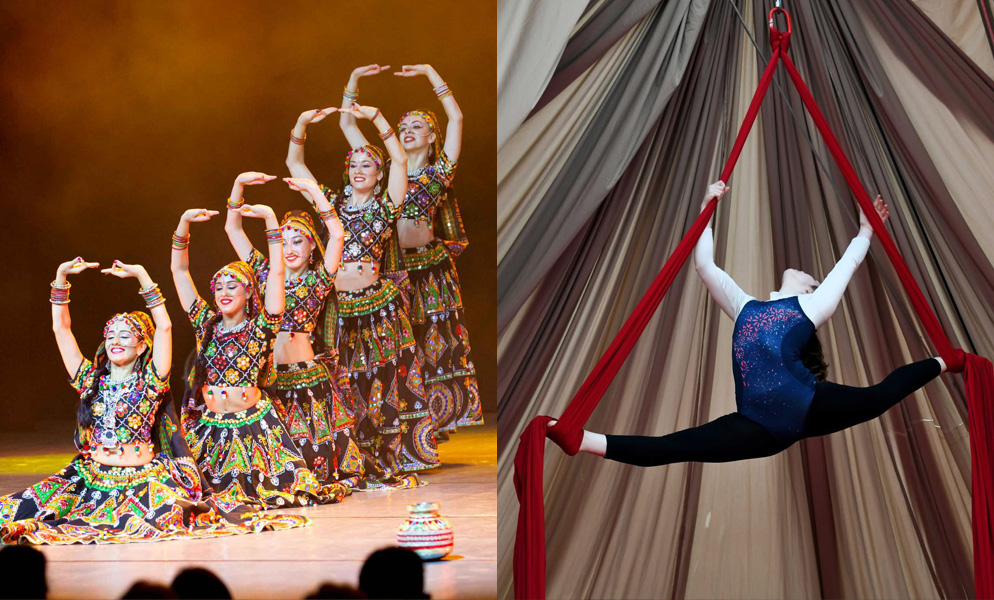 Espetáculo de dança com Zariya Indian performing Arts Portugal e Performance de Acrobacia em Lira e em Tecido Vertical